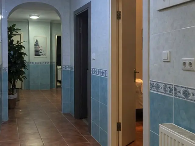 Kemerli girişli, bitkili salon koridoru — Cihangir, Masaj Salonun